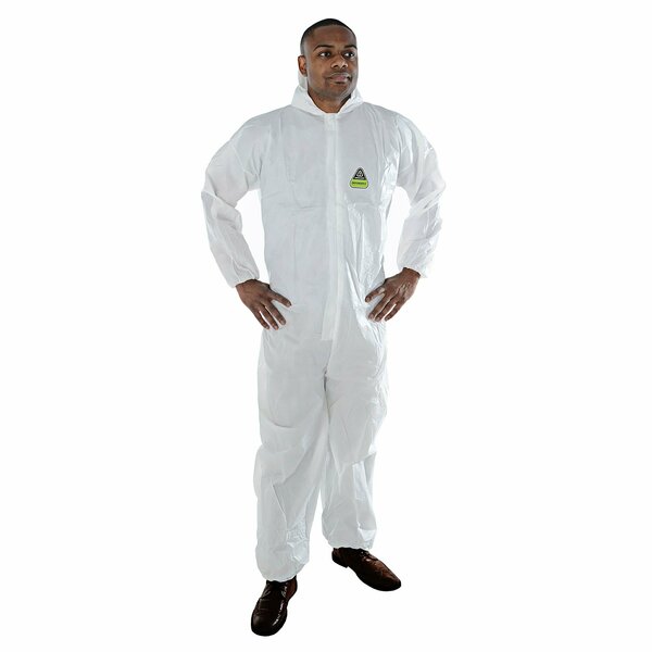 Cordova DEFENDER II Microporous Coverall, Elastic Wrists, Elastic Ankles, with Hood, L, 12PK MP300L